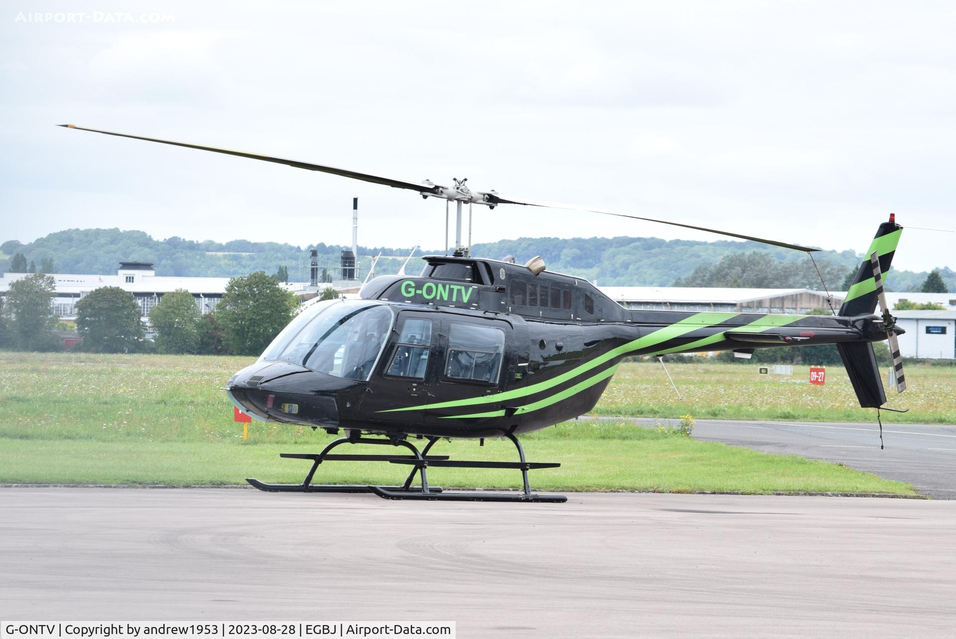 G-ONTV, 1991 Agusta AB-206B JetRanger II C/N 8733, G-ONTV at Gloucestershire Airport.