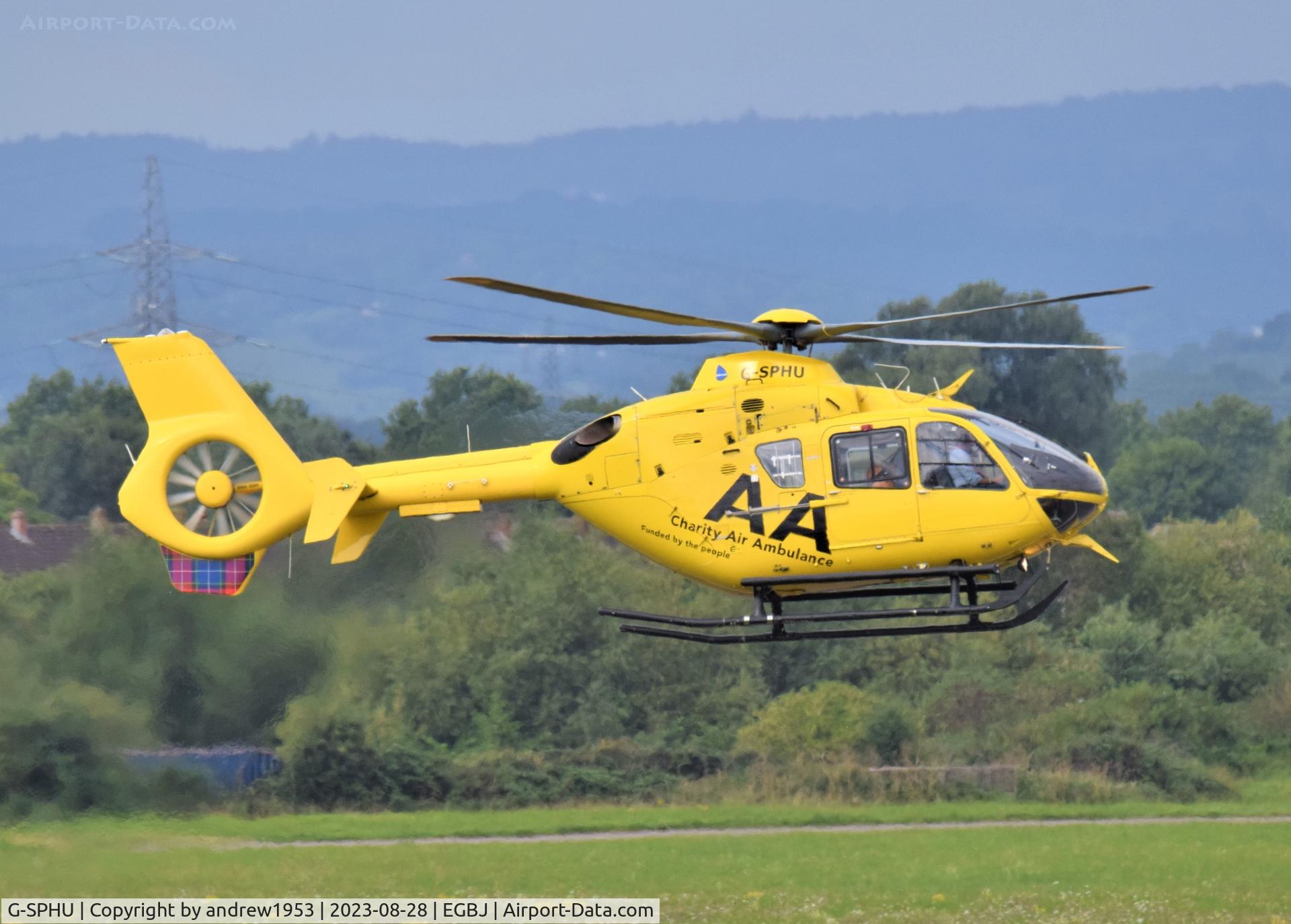G-SPHU, 2002 Eurocopter EC-135T-2 C/N 0245, G-SPHU at Gloucestershire Airport.