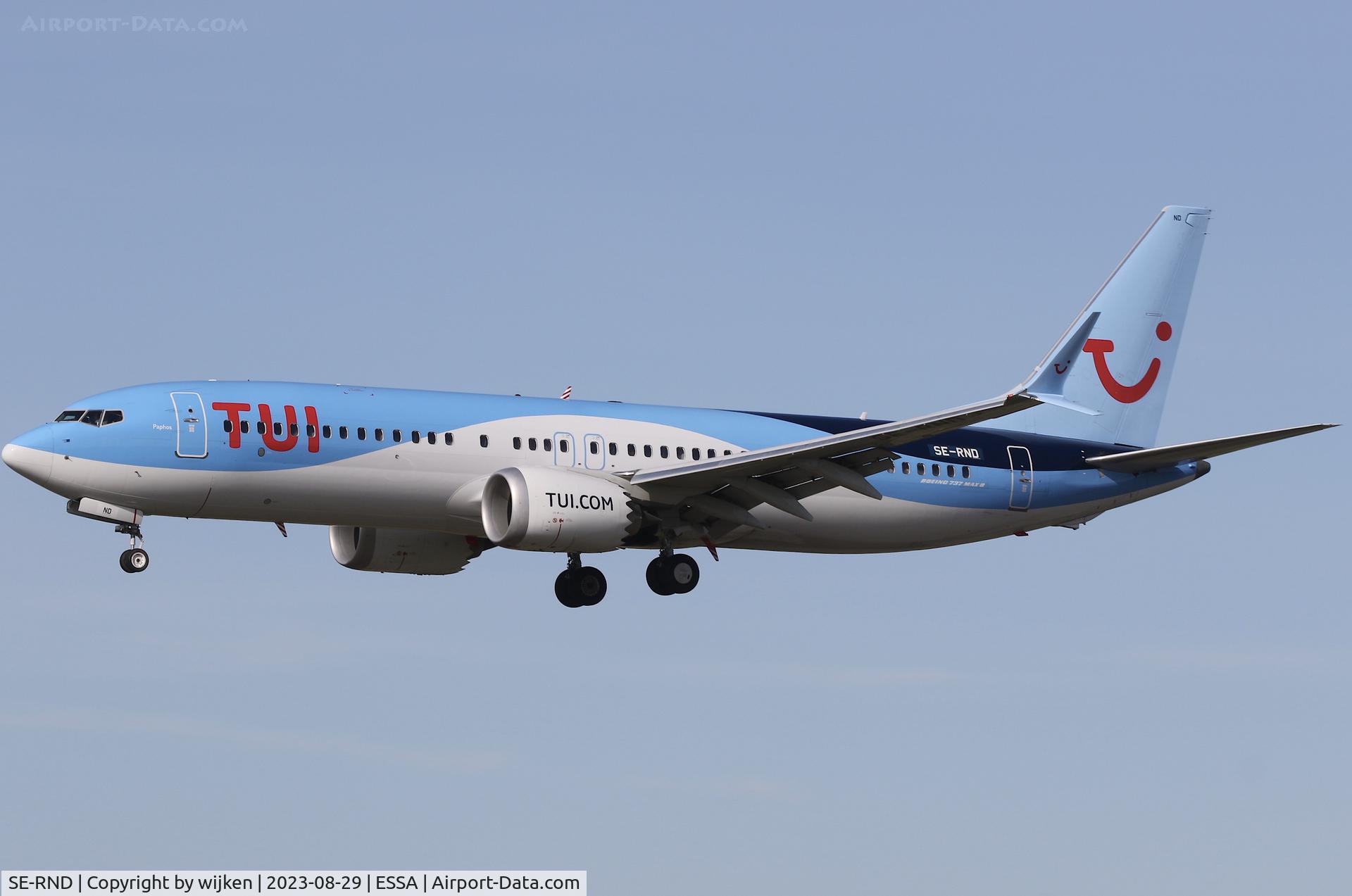 SE-RND, 2021 Boeing 737-8 MAX C/N 44606, RWY 26