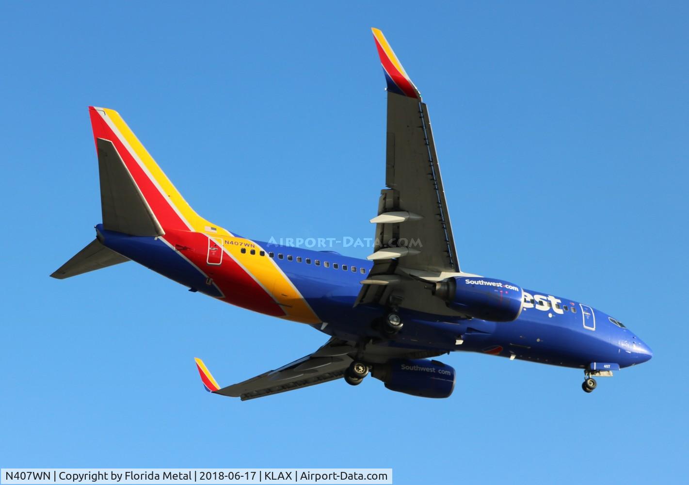 N407WN, 2001 Boeing 737-7H4 C/N 29817, SWA 737 nc zx SJC-KLAX