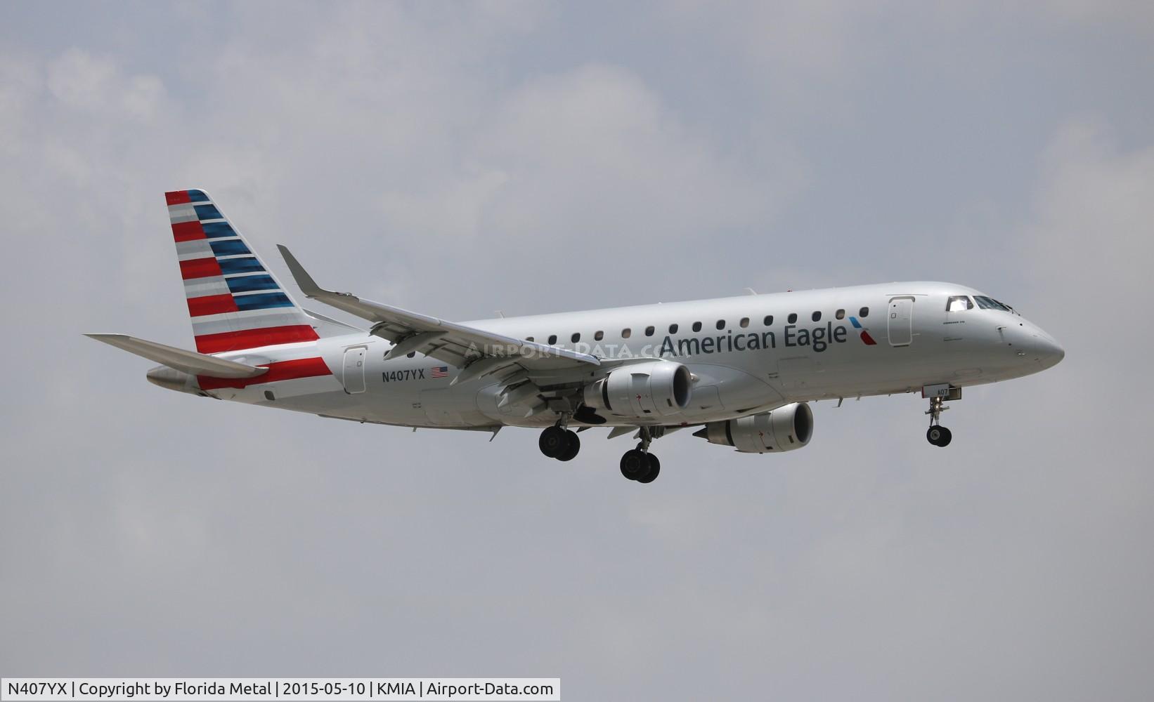 N407YX, 2013 Embraer 175LR (ERJ-170-200LR) C/N 17000370, ENY E175 zx CZM-MIA
