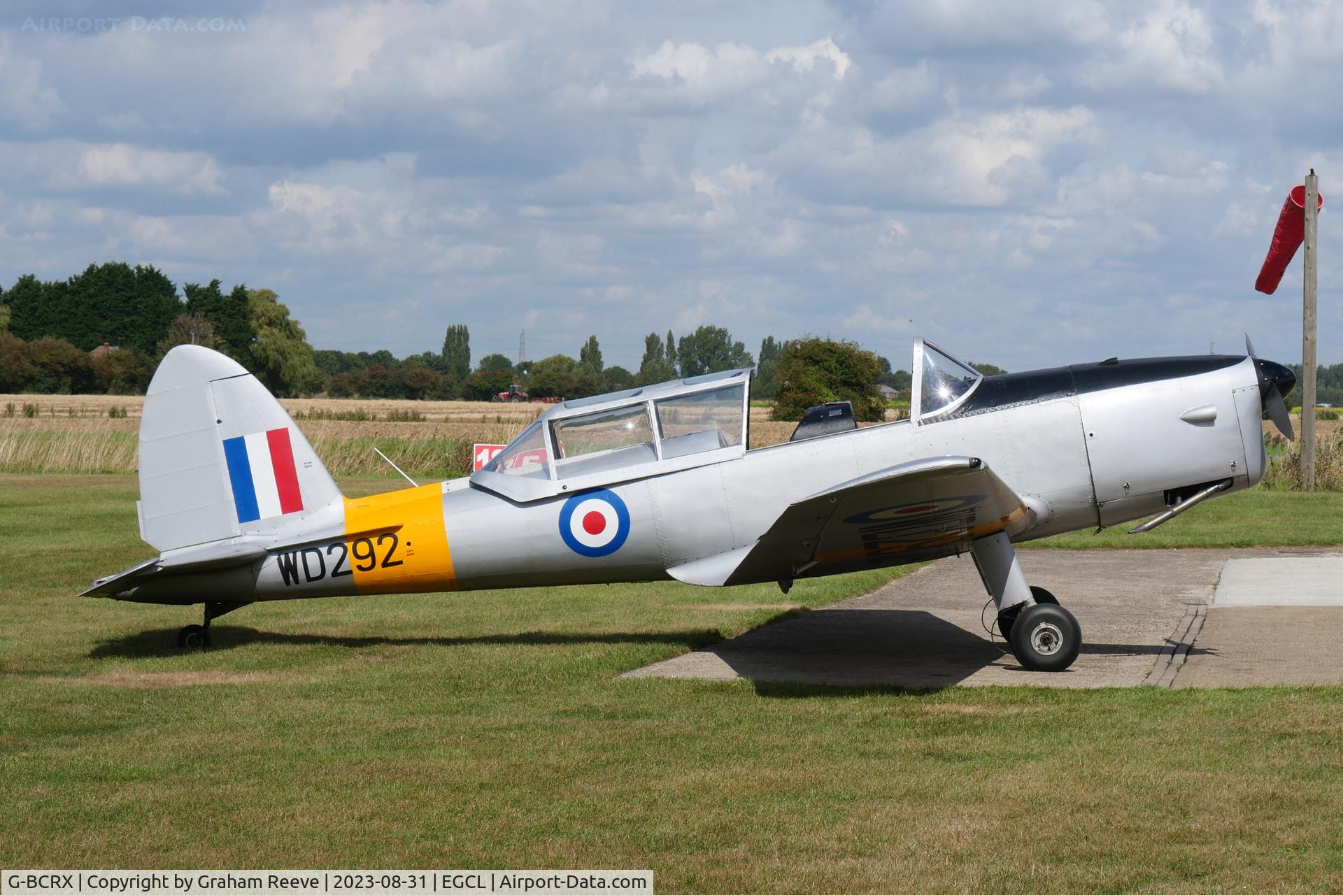 G-BCRX, 1950 De Havilland DHC-1 Chipmunk T.10 C/N C1/0232, Parked at Fenland.