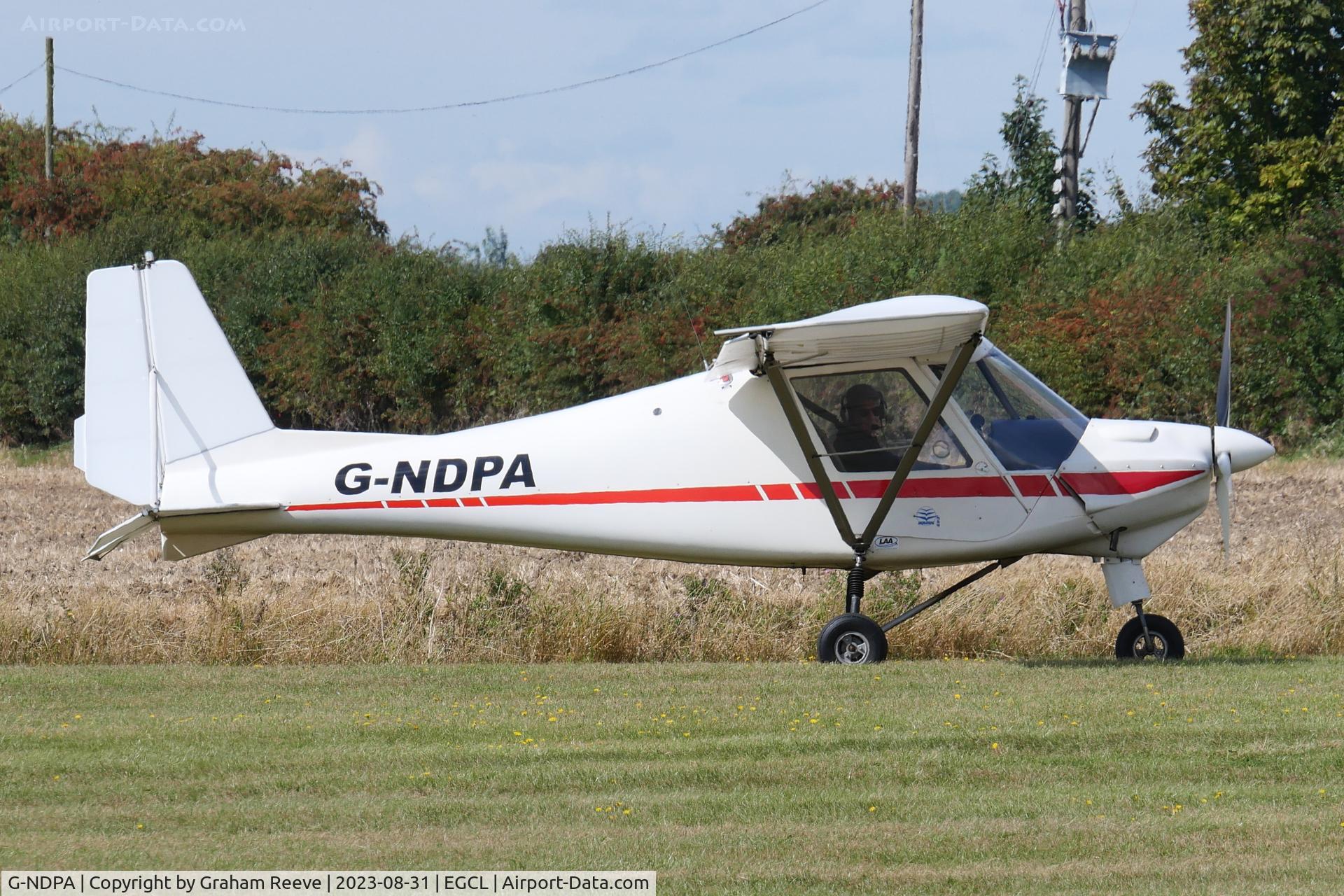 G-NDPA, 2003 Comco Ikarus C42 FB UK C/N PFA 322-14056, About to depart from Fenland.