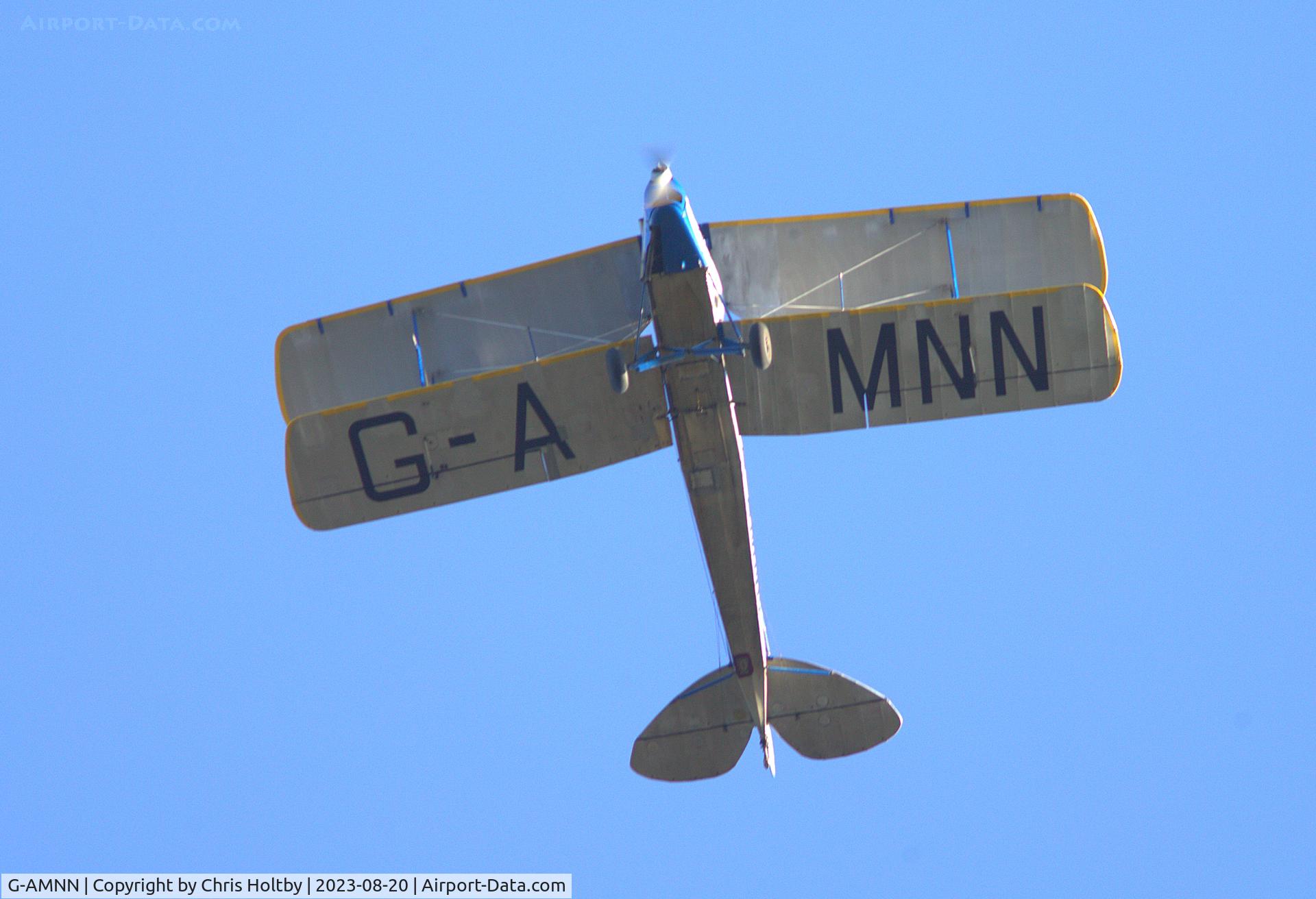 G-AMNN, 1944 De Havilland DH-82A Tiger Moth II C/N 86457, Over High Salvington from her base at Shoreham Airport, W Sussex.