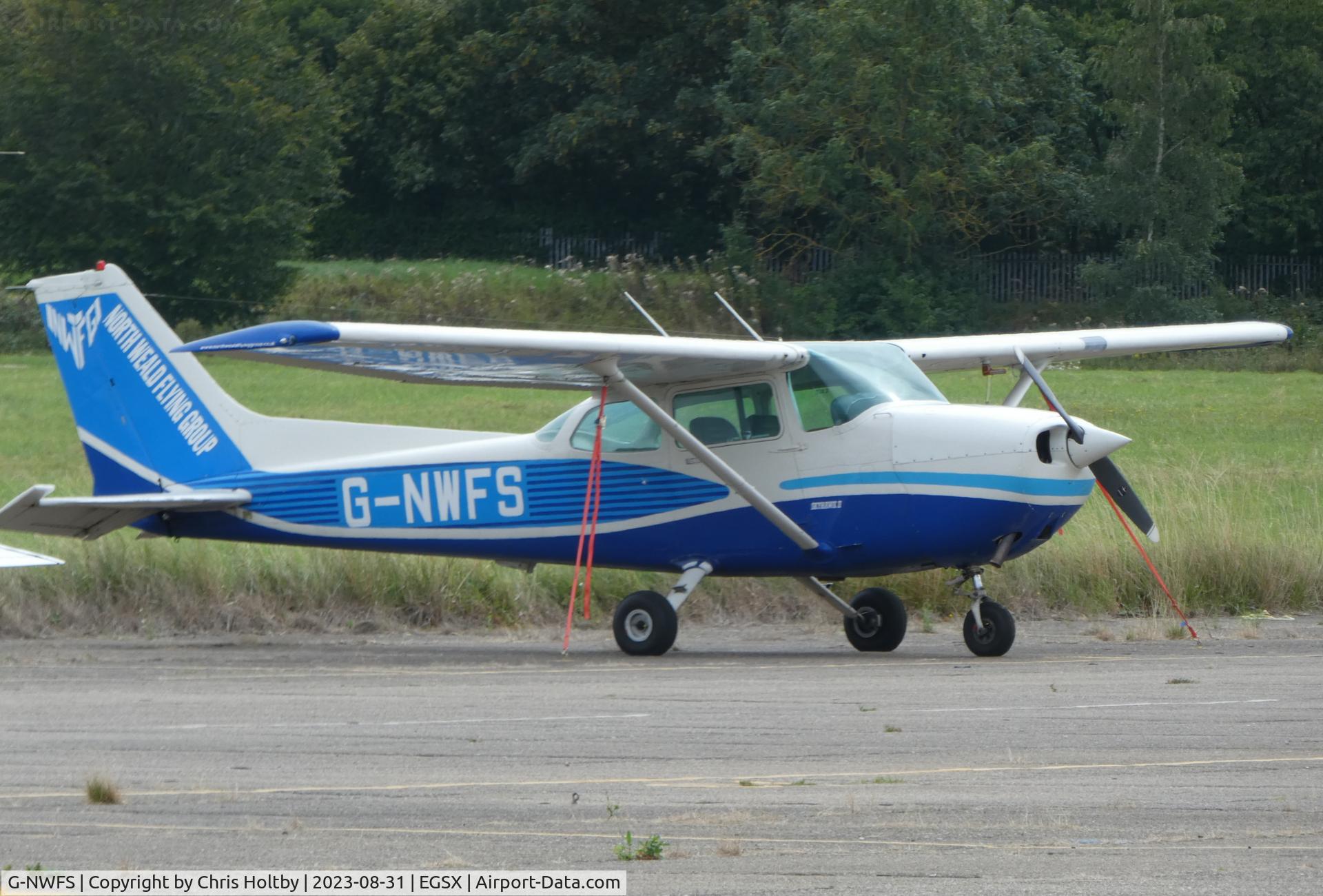 G-NWFS, 1983 Cessna 172P C/N 172-75815, Parked at its base at North Weald, Essex.