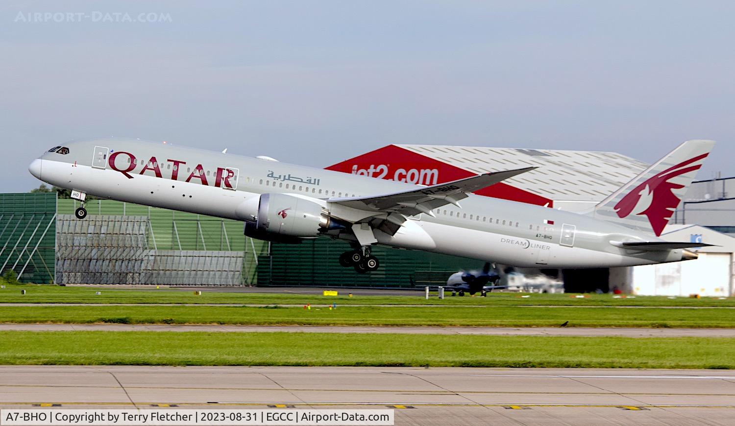 A7-BHO, 2021 Boeing 787-9 Dreamliner C/N 64223, At Manchester