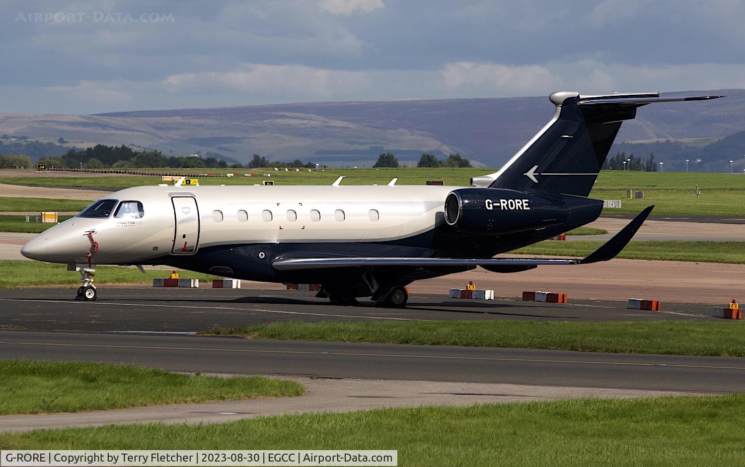 G-RORE, 2023 Embraer EMB-550 Praetor 600 C/N 550-20179, At Manchester