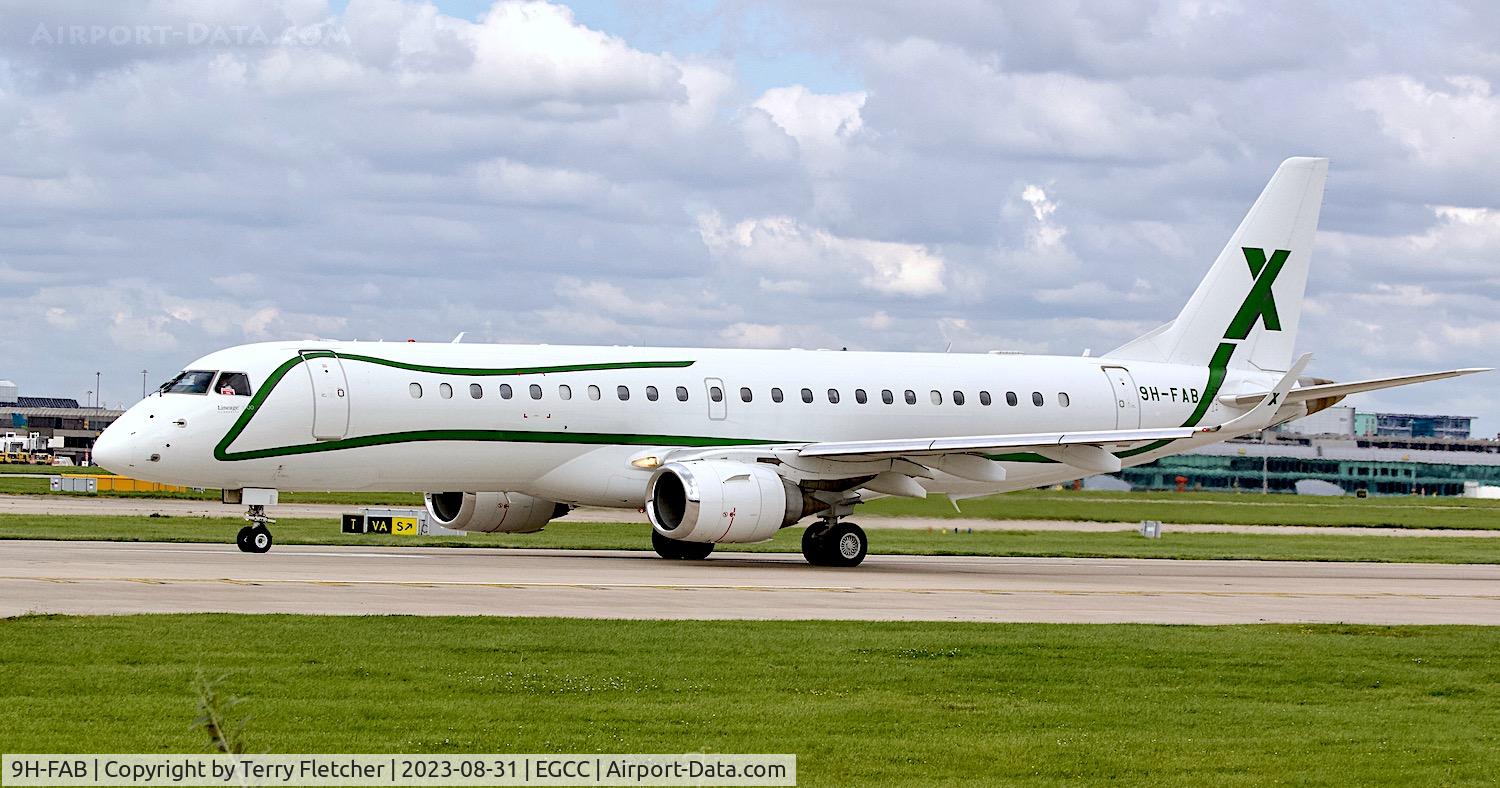 9H-FAB, 2014 Embraer ERJ-190-100ECJ Lineage 1000 C/N 19000534, At Manchester Airport