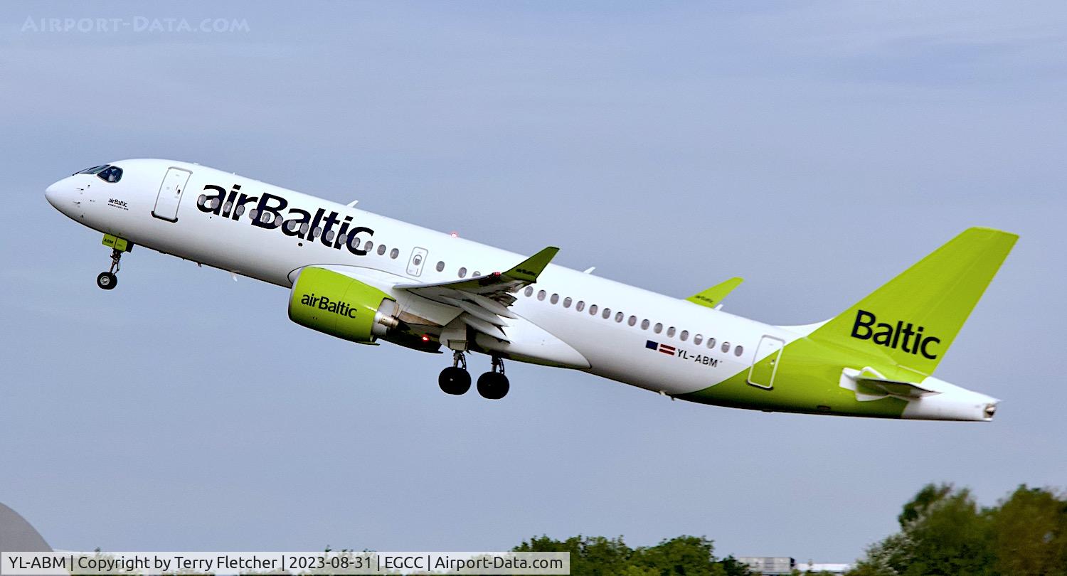 YL-ABM, 2022 Airbus A220-300 C/N 55191, At Manchester Airport