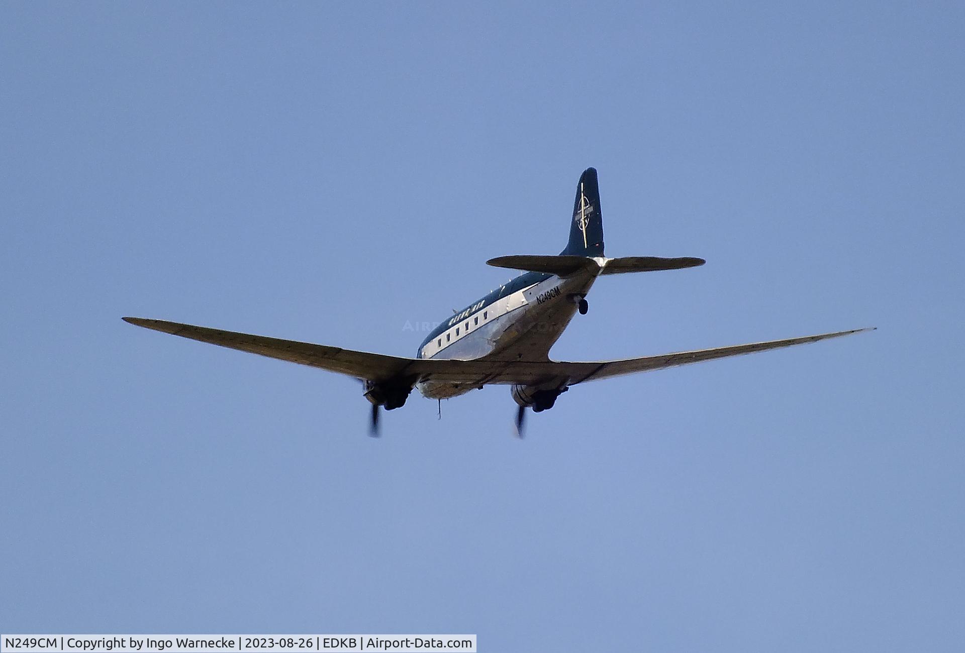 N249CM, 1943 Douglas DC-3C (C-47A-1-DK) C/N 11926, Douglas DC-3C (C-47A Skytrain) passing over Bonn-Hangelar airfield during the Grumman Fly-in 2023