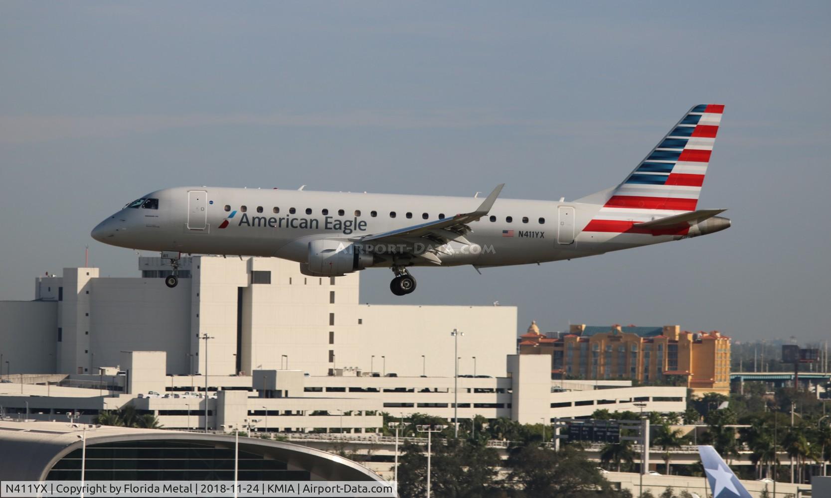N411YX, 2013 Embraer 175LR (ERJ-170-200LR) C/N 17000374, ENY E175 zx GSP-MIA