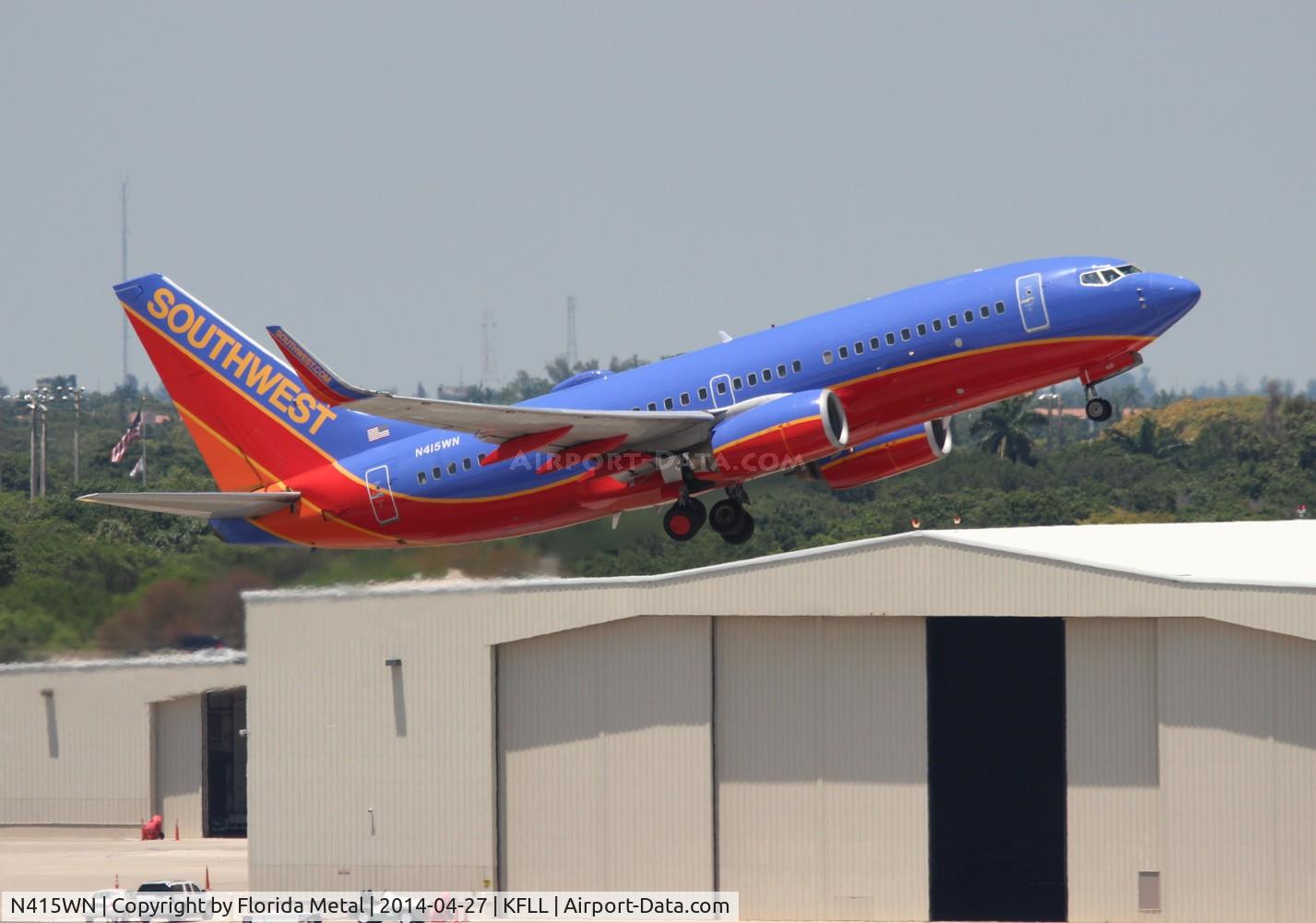 N415WN, 2001 Boeing 737-7H4 C/N 29836, SWA 737 canyon blue zx FLL-BNA