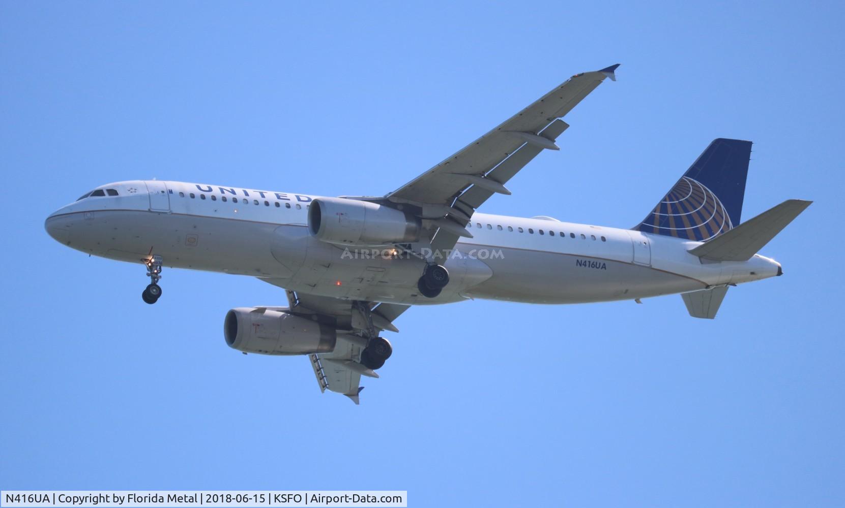 N416UA, 1994 Airbus A320-232 C/N 479, UAL A320 zx SJD-SFO