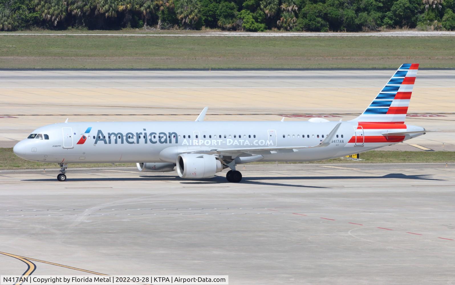 N417AN, 2020 Airbus A321-253NX C/N 9537, AAL A321N zx PHX-TPA