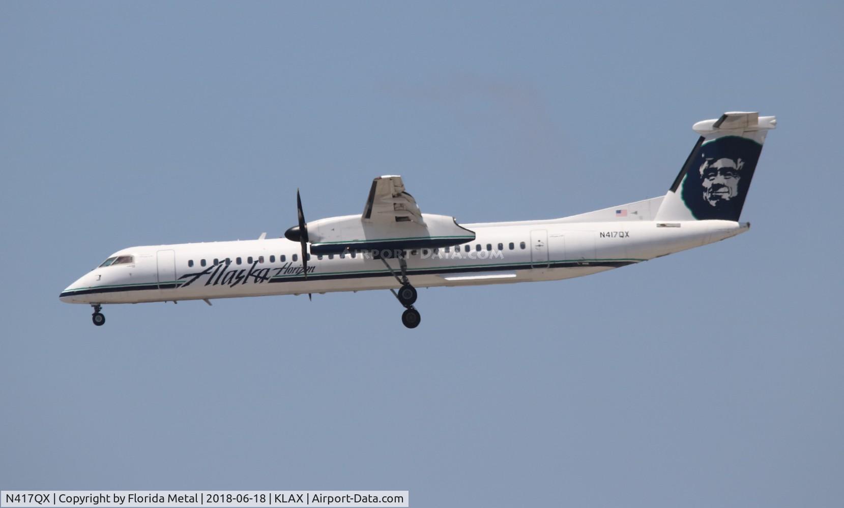 N417QX, 2004 De Havilland Canada DHC-8-402 Dash 8 C/N 4086, Alaska Express Q400 zx LAP-KLAX