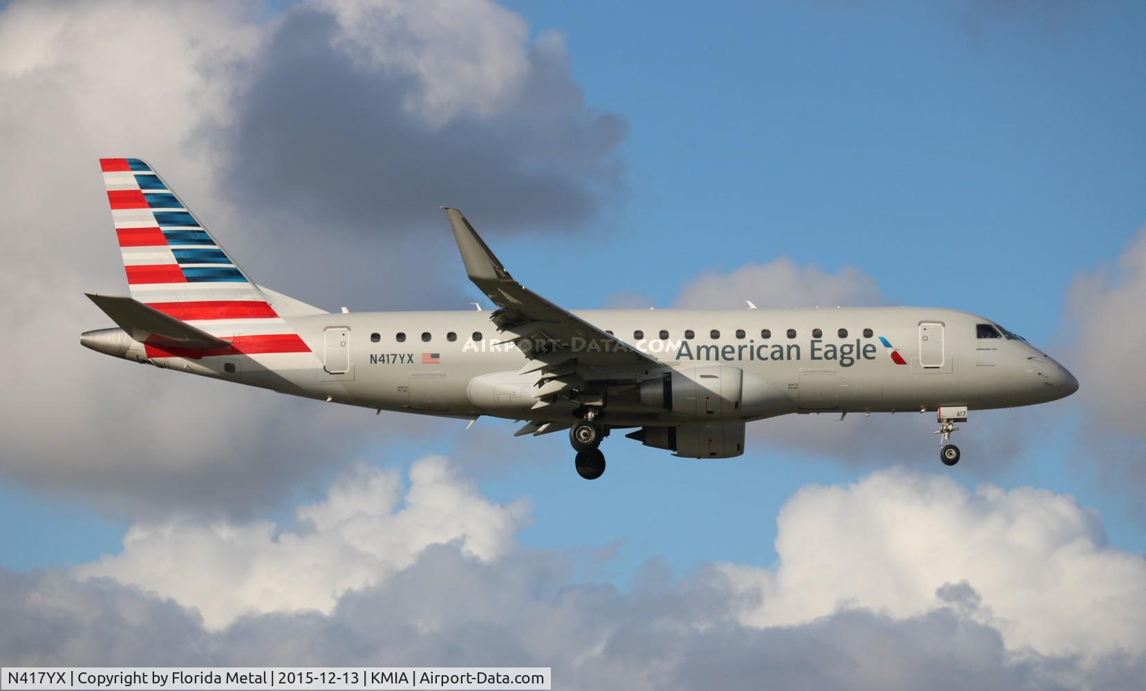 N417YX, 2013 Embraer 175LR (ERJ-170-200LR) C/N 17000382, ENY E175 zx JAN-MIA