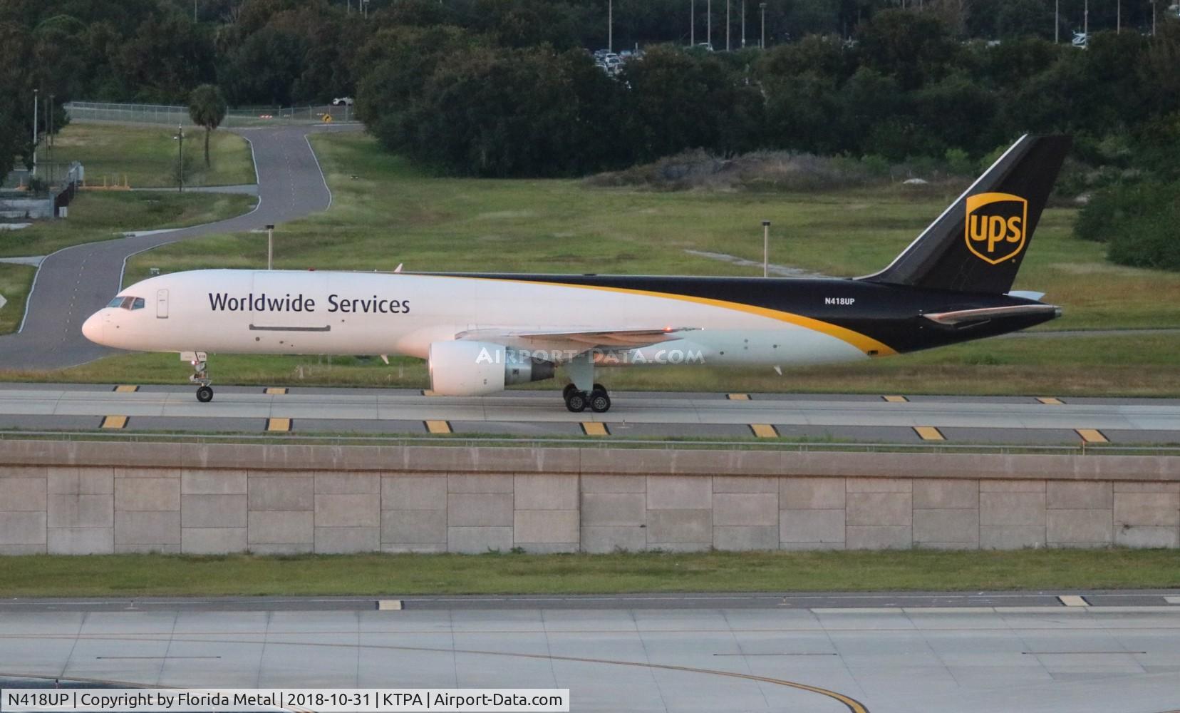 N418UP, 1990 Boeing 757-24APF C/N 23905, UPS 752 zx PHL-TPA