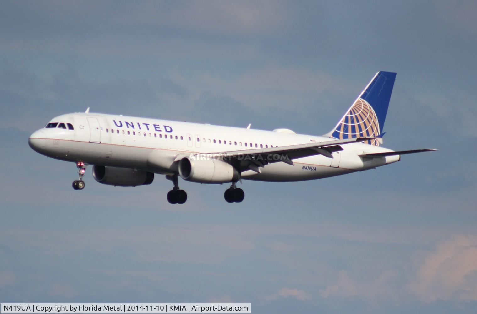 N419UA, 1994 Airbus A320-232 C/N 487, UAL A320 zx IAD-MIA