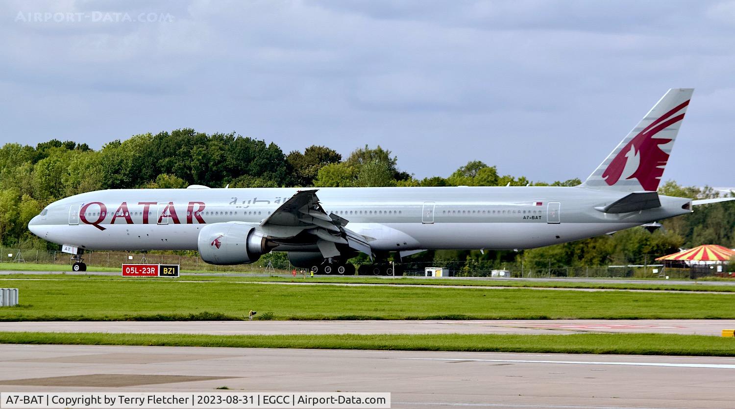 A7-BAT, 2012 Boeing 777-3DZ/ER C/N 41738, At Manchester Airport