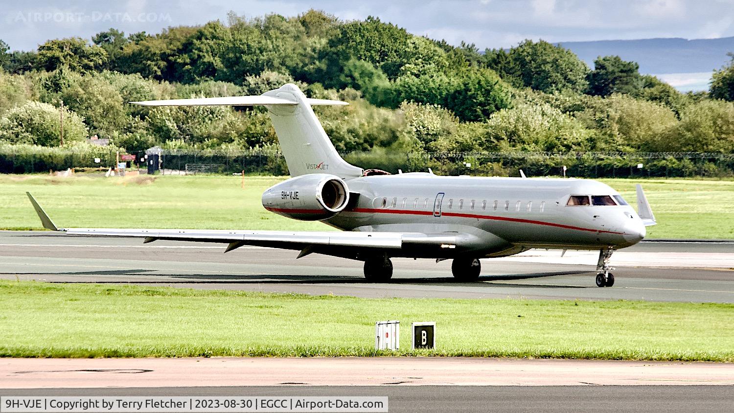 9H-VJE, 2012 Bombardier BD-700-1A10 Global 6000 C/N 9502, At Manchester Airport