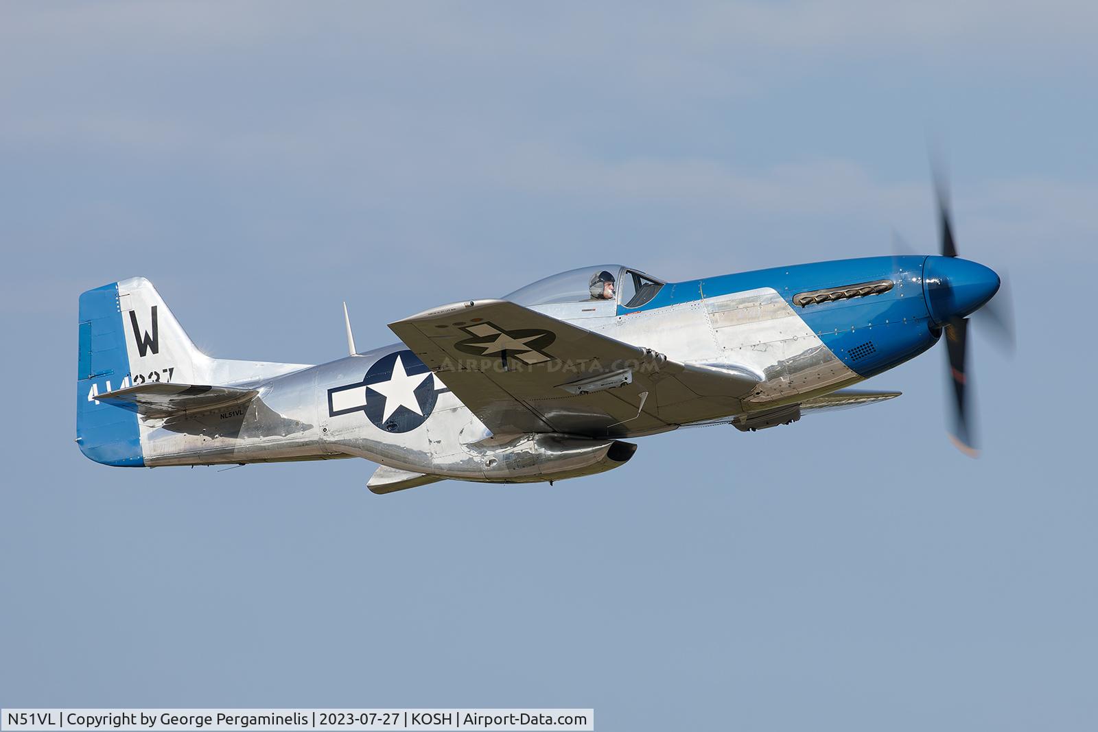 N51VL, 1944 North American P-51D C/N 44-12473, Oshkosh 2023.