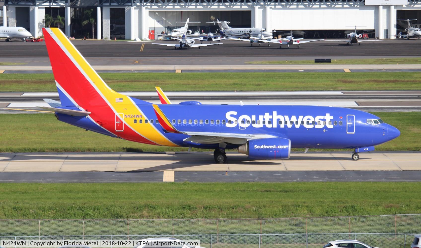 N424WN, 2002 Boeing 737-7H4 C/N 29828, SWA 737 nc zx TPA-BNA