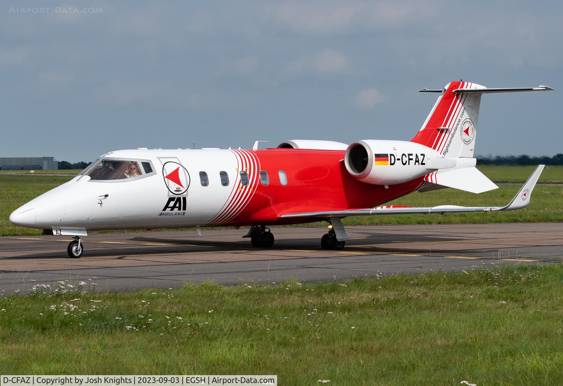 D-CFAZ, 1994 Learjet 60 C/N 60-030, Arriving at Norwich From Menorca.
