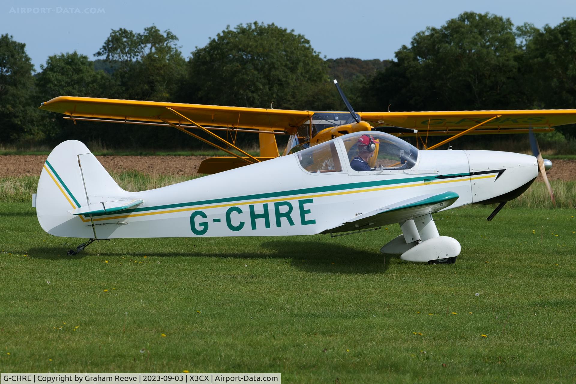 G-CHRE, Nicollier HN-700 Menestrel II C/N PFA 217-13867, Just landed at Northrepps.