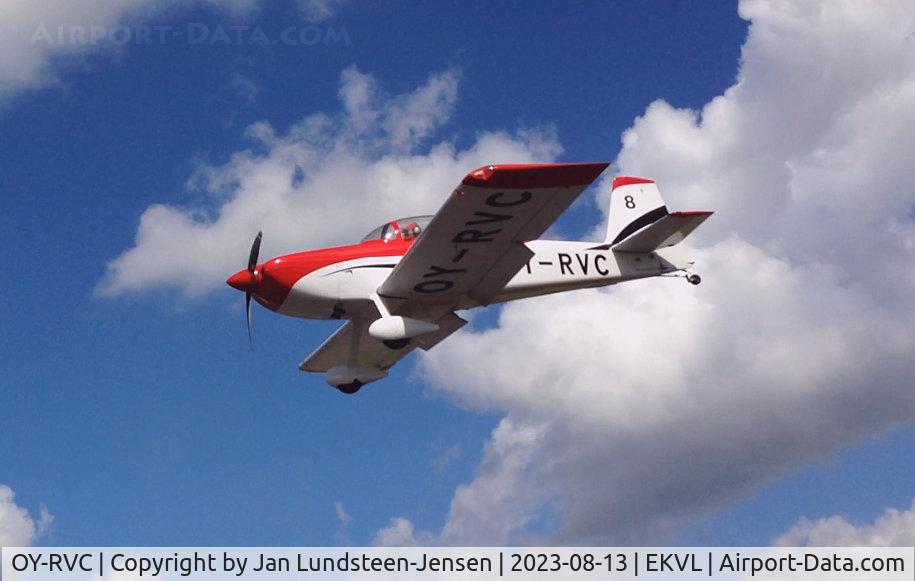 OY-RVC, 2010 Vans RV-8 C/N 2005-08, RV-8 OY-RVC seen on final approach to Runway 28 at an airshow 
at Vaerloese, Denmark. OY-RVC is a member of RVators 
Formation Team.