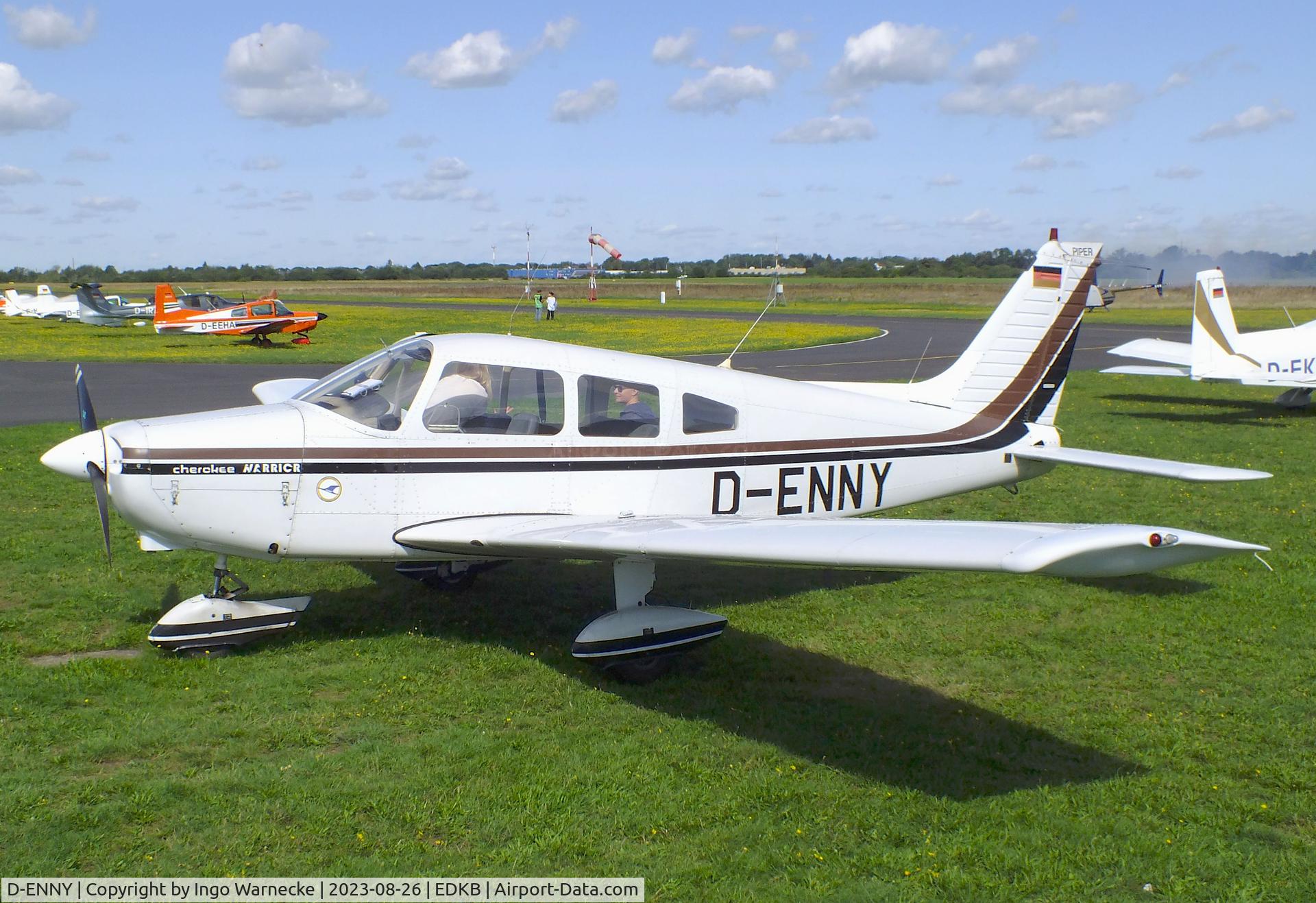 D-ENNY, 1977 Piper PA-28-161 Warrior II C/N 28-7716179, Piper PA-28-161 Warrior II at Bonn-Hangelar airfield during the Grumman Fly-in 2023