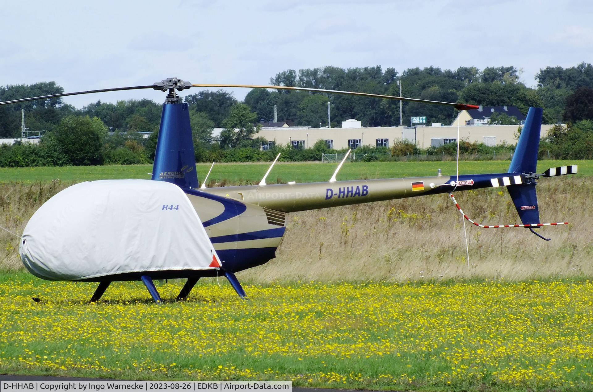 D-HHAB, 2018 Robinson R44 Raven II C/N 14220, Robinson R44 Raven II of aeroheli international at Bonn-Hangelar airfield during the Grumman Fly-in 2023