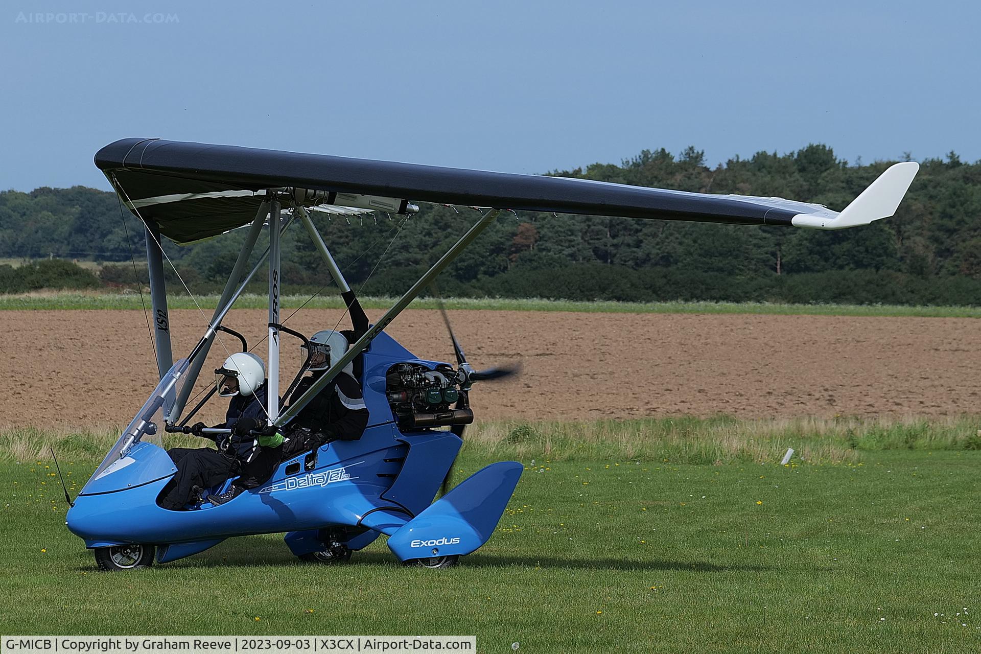 G-MICB, 2023 Flylight Airsports DeltaJet 500 StingRay C/N EA 012, Just landed at Northrepps.