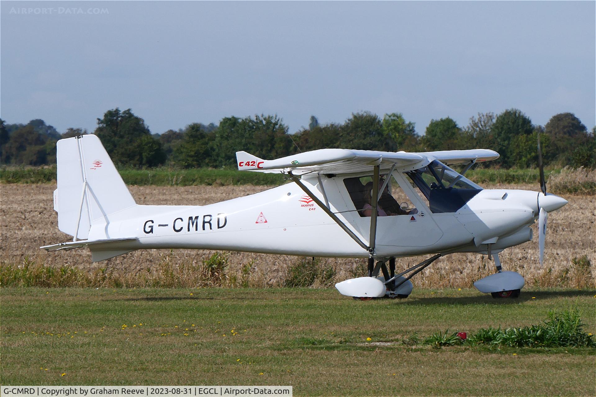 G-CMRD, 2023 Comco Ikarus C42 FB100 Charlie C/N 42C-7703, About to depart from Fenland.