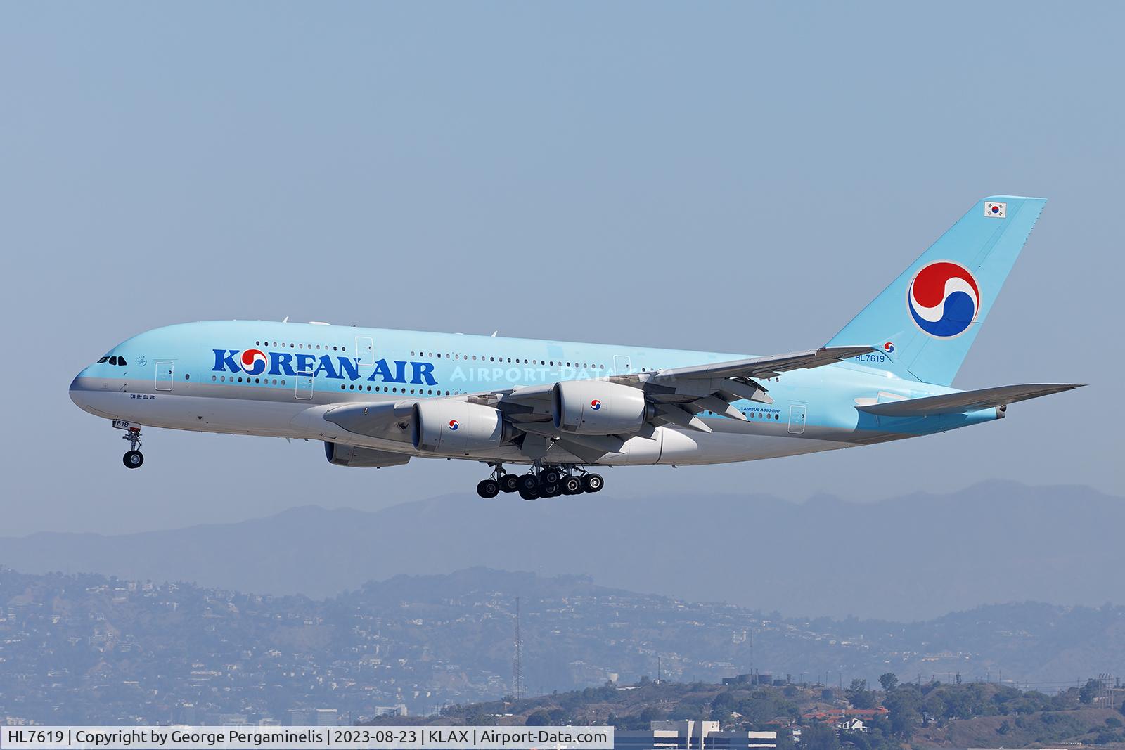 HL7619, 2012 Airbus A380-861 C/N 096, Final 24R at KLAX.