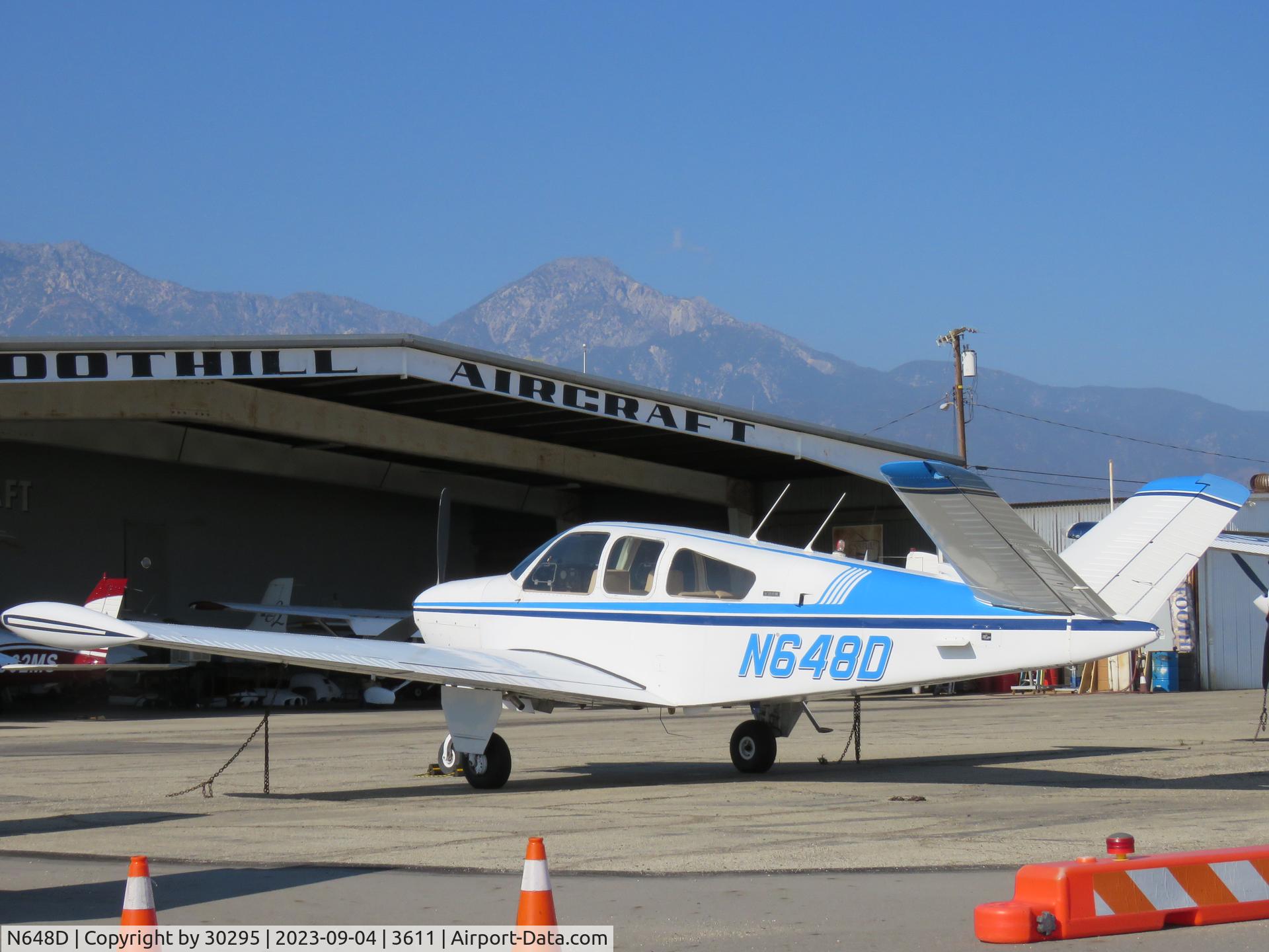 N648D, 1951 Beech C35 Bonanza C/N D-2977, Parked