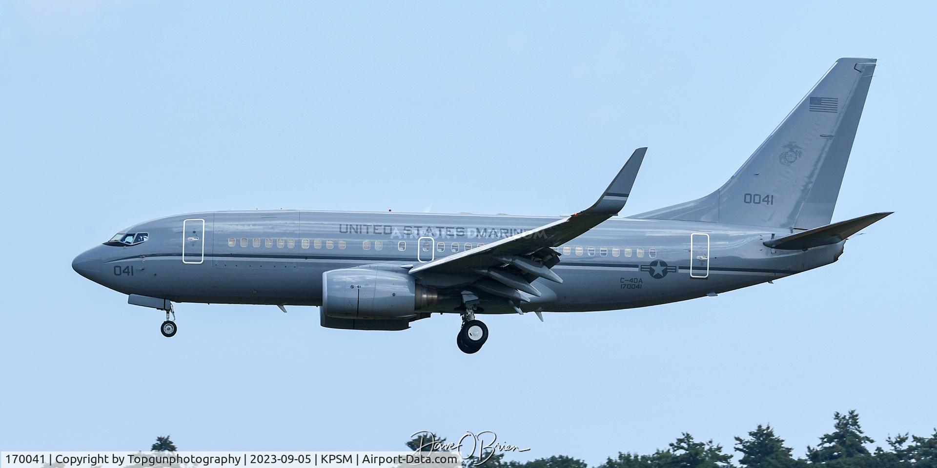 170041, Boeing C-40 C/N 30184, RUNNER01 stops in for an overnight after clearing customs.