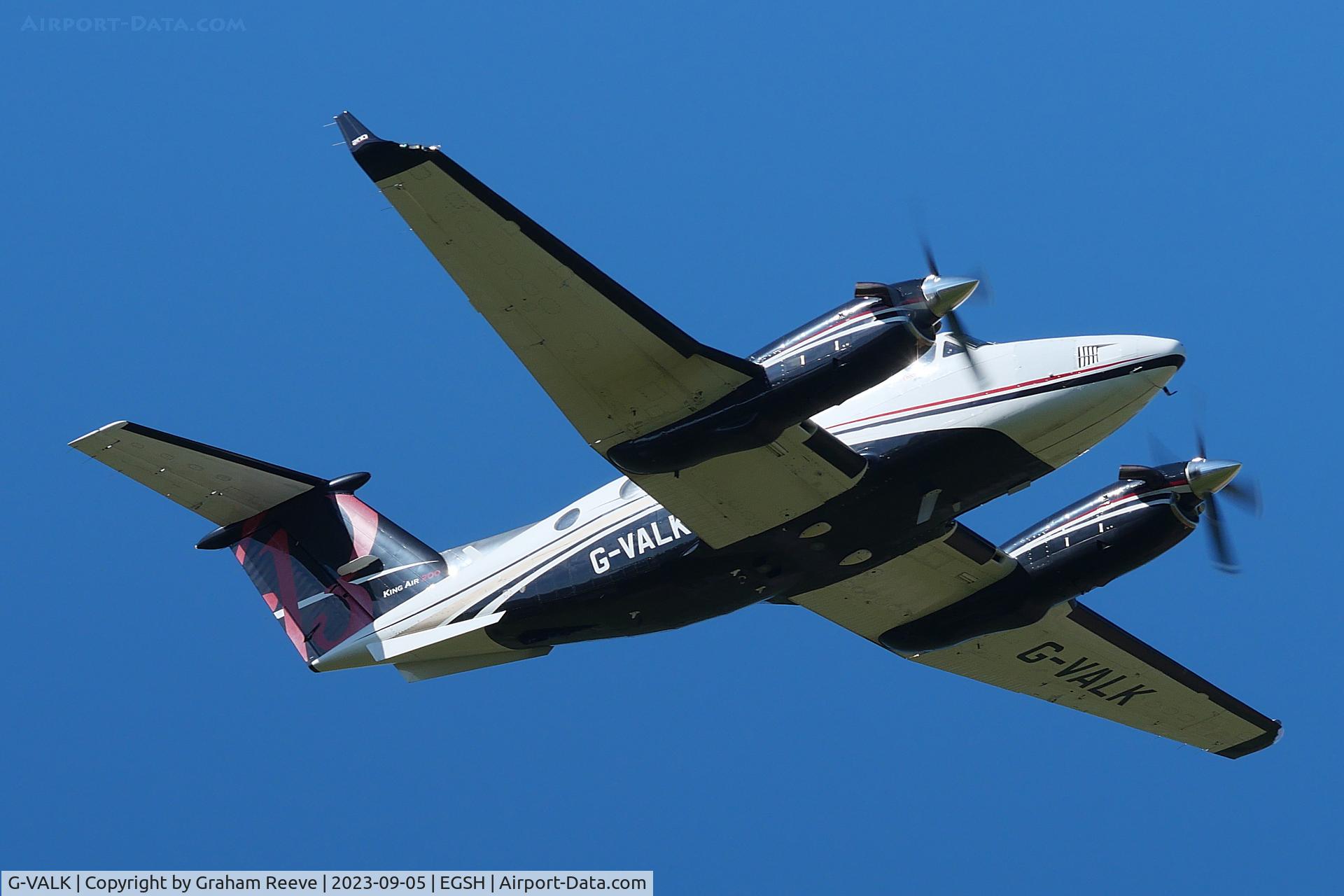 G-VALK, 1980 Beech 200 Super King Air C/N BB-684, Departing from Norwich.