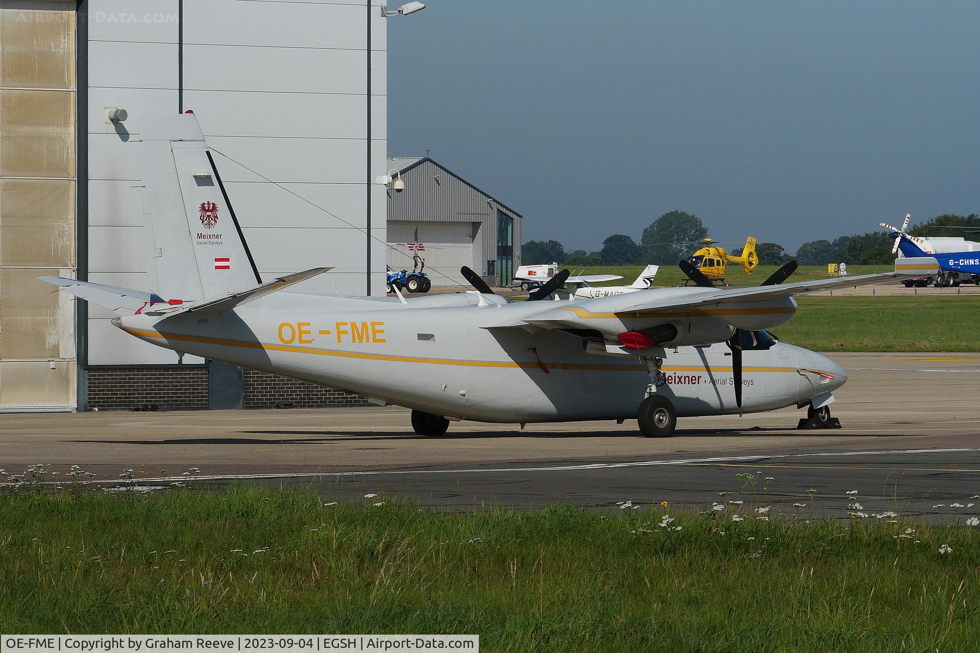 OE-FME, 1974 Rockwell 690A Turbo Commander Turbo Commander C/N 11173, Parked at Norwich.
