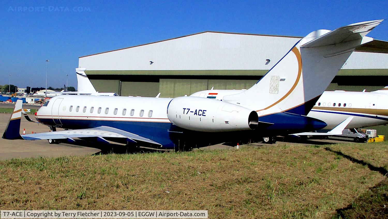 T7-ACE, 2011 Bombardier BD-700-1A10 Global Express 5000 C/N 9425, At Luton Airport