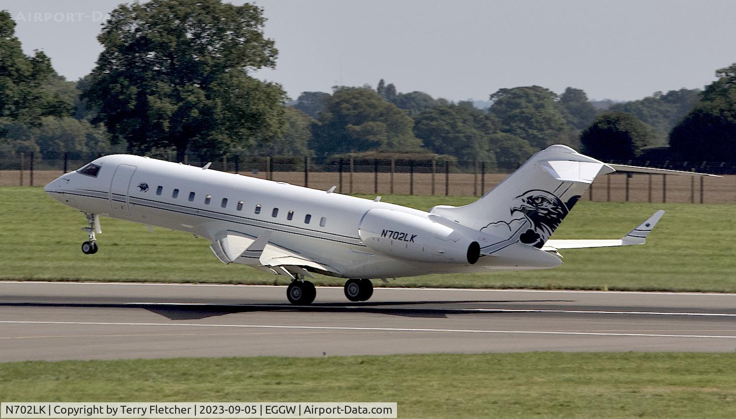 N702LK, 2012 Bombardier BD-700-1A11 Global 5000 C/N 9474, At Luton Airport
