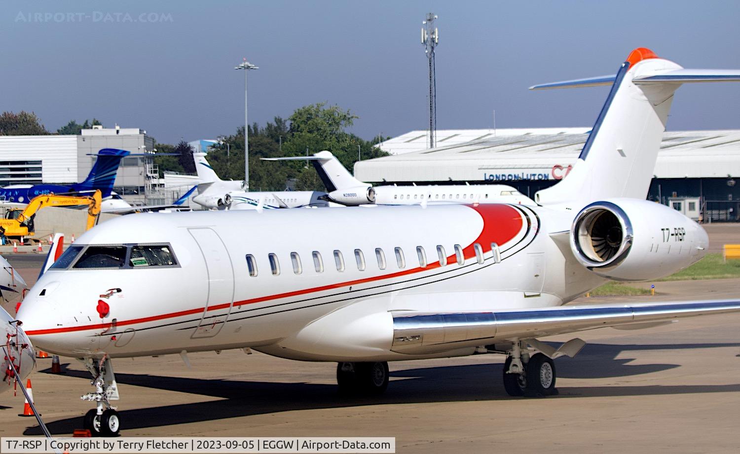 T7-RSP, 2016 Bombardier BD-700-1A10 Global 6000 C/N 9767, At Luton Airport