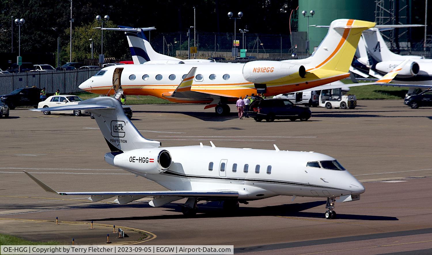 OE-HGG, 2016 Bombardier Challenger 350 C/N 20618, At Luton Airport