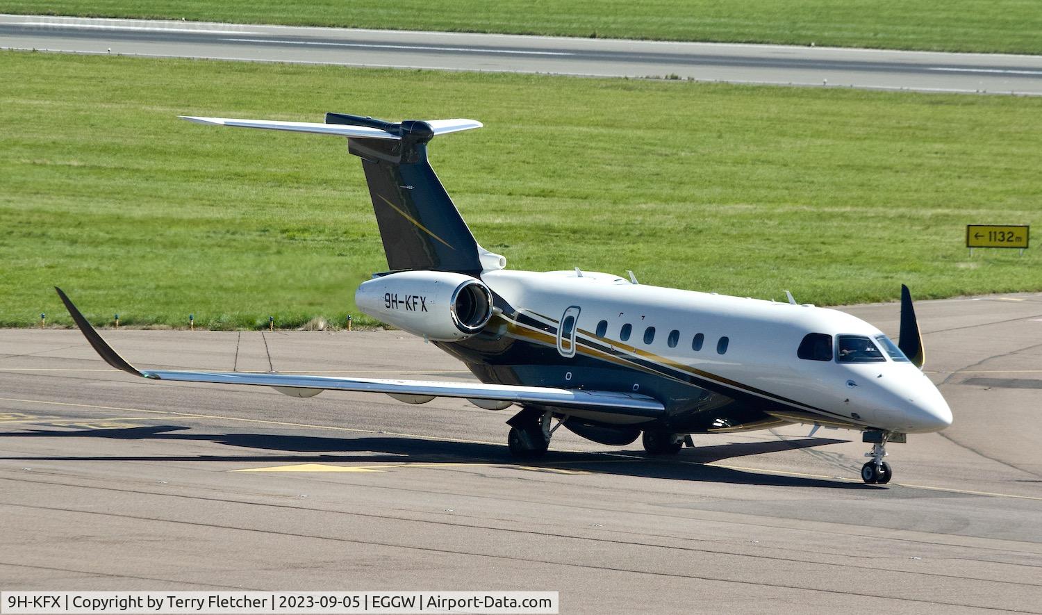 9H-KFX, 2021 Embraer EMB-550 Praetor 600 C/N 55020152, At Luton Airport