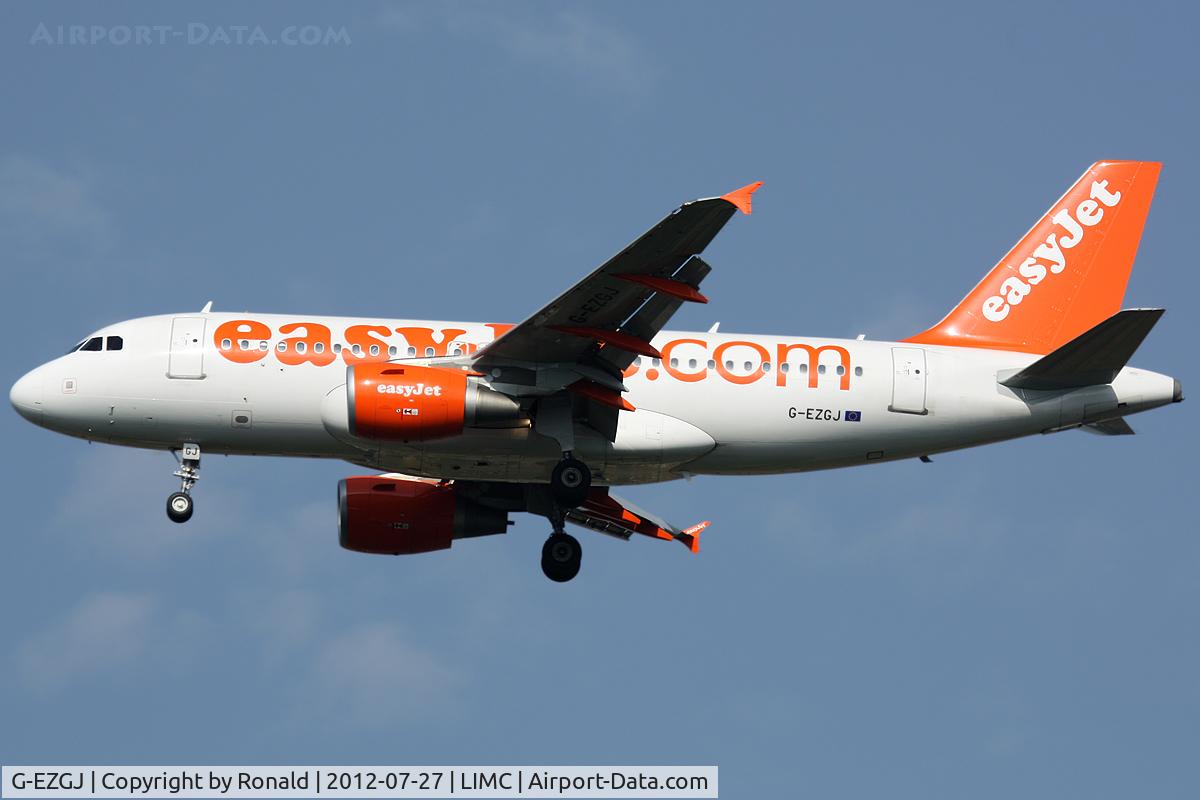 G-EZGJ, 2011 Airbus A319-111 C/N 4705, at mxp