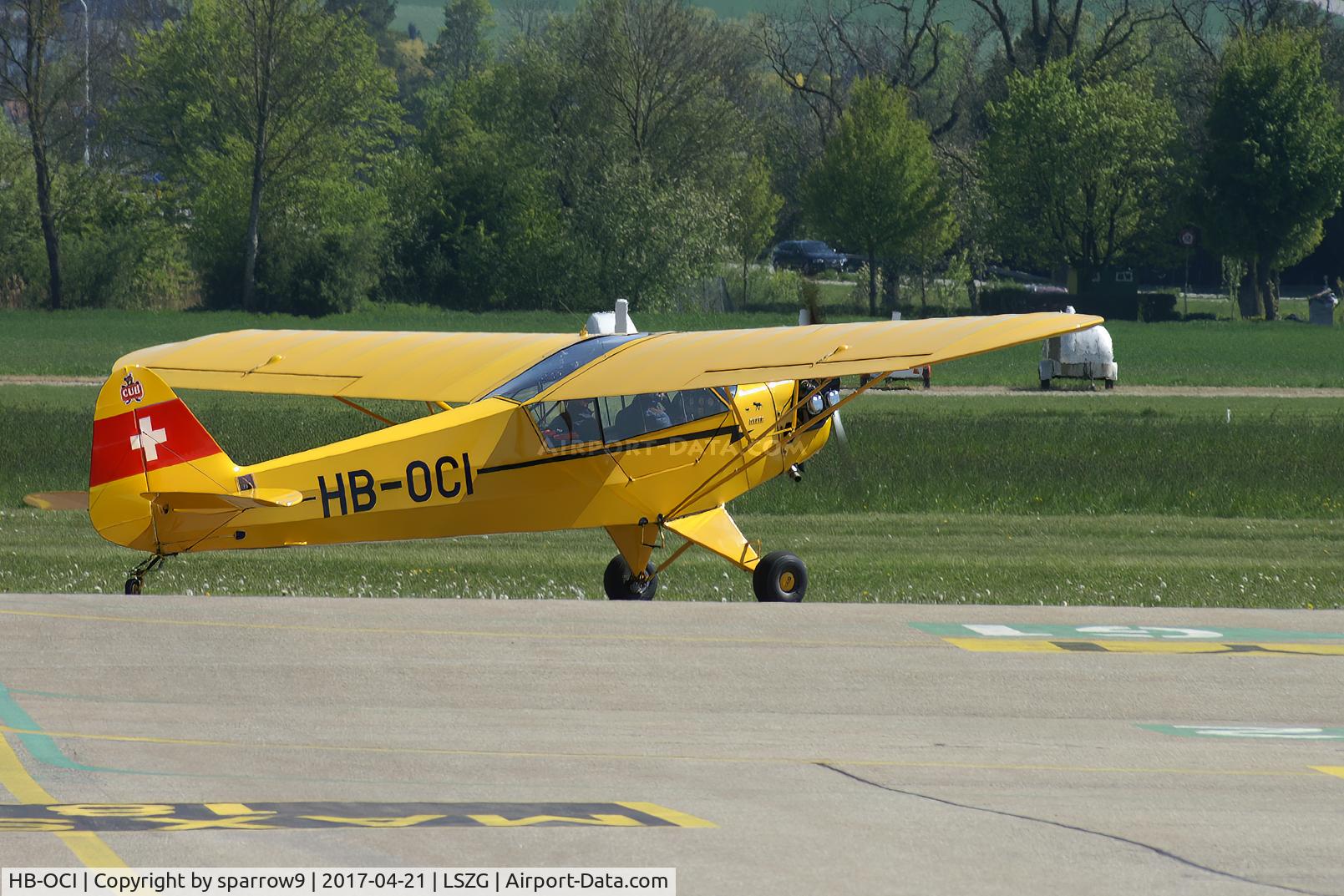 HB-OCI, 1944 Piper L-4J Grasshopper (J3C-65D) C/N 12534, The identity of this plane is not clear: it might be c/n 12704 with frame-nr 12534, which was USAF 44-80408. It might have nothing to do with the two linked airframes (SE-AUG, 44-80238). c/n and frame numberes mixed up.
