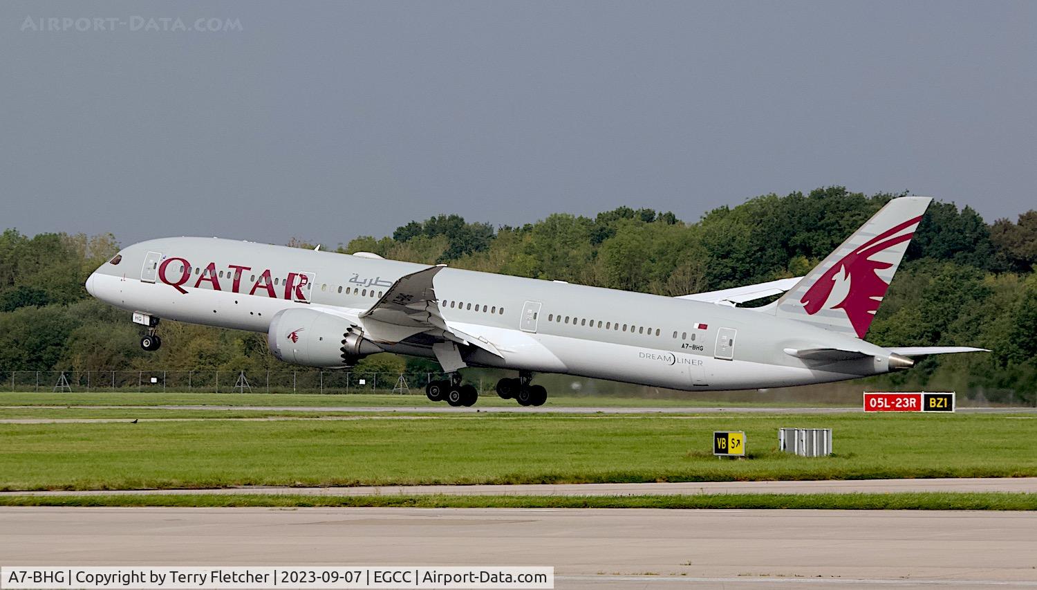 A7-BHG, 2019 Boeing 787-9 Dreamliner Dreamliner C/N 64211, At Manchester Airport