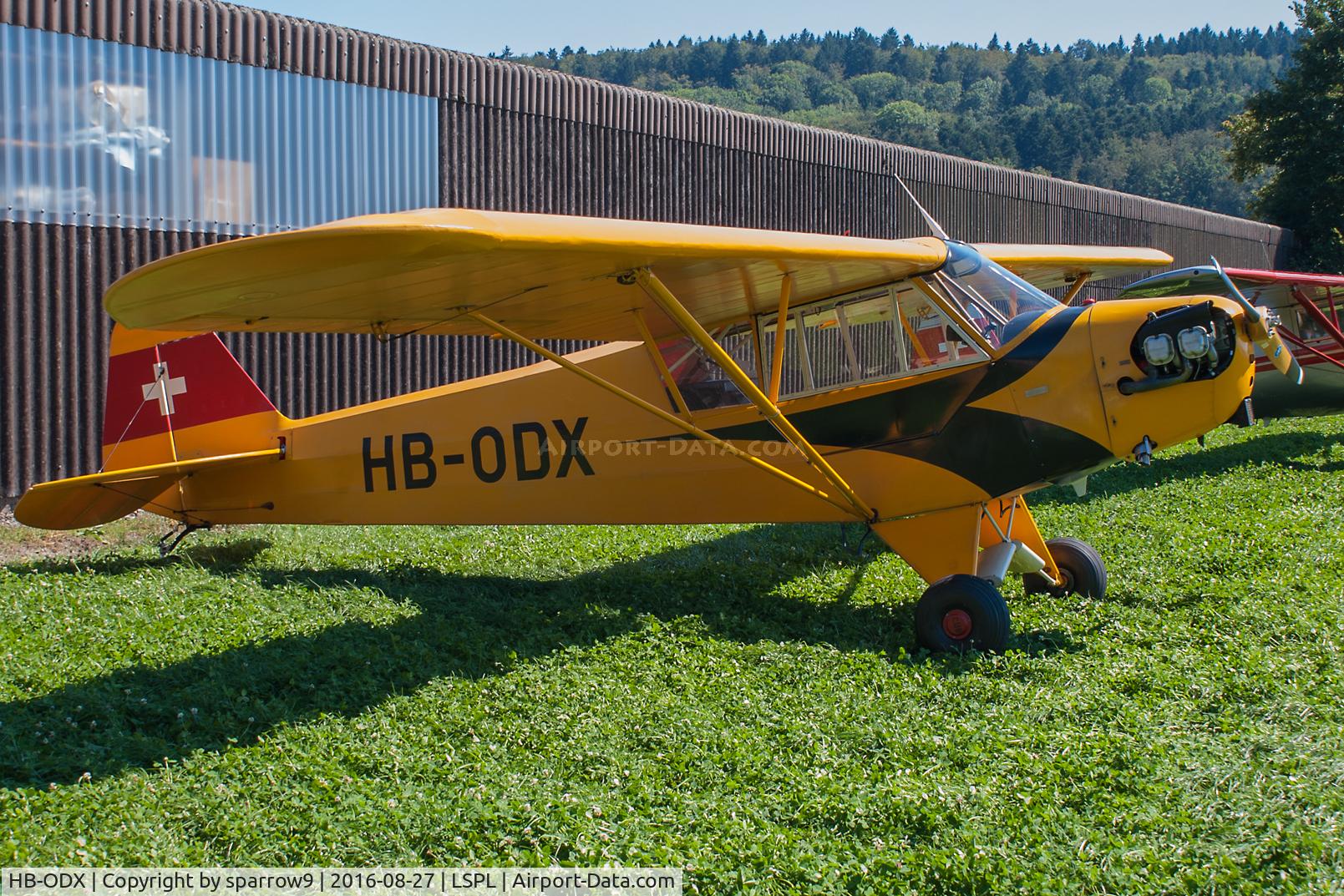 HB-ODX, 1944 Piper L-4J Grasshopper (J3C-65D) C/N 13130, At Thun. HB-registered since 1947-05-31.