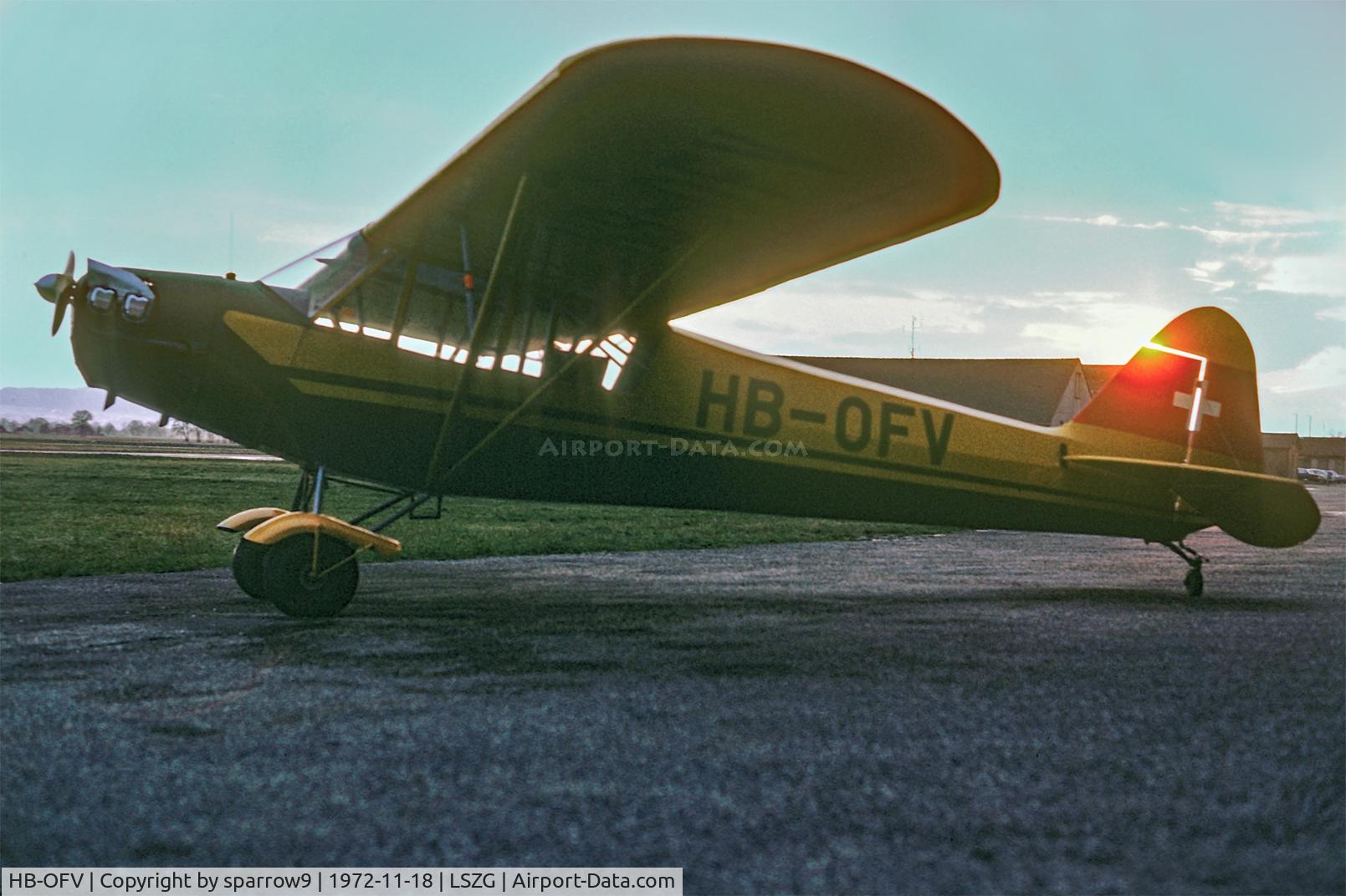 HB-OFV, 1944 Piper L-4J Grasshopper (J3C-65D) C/N 13188, After a late november-flight