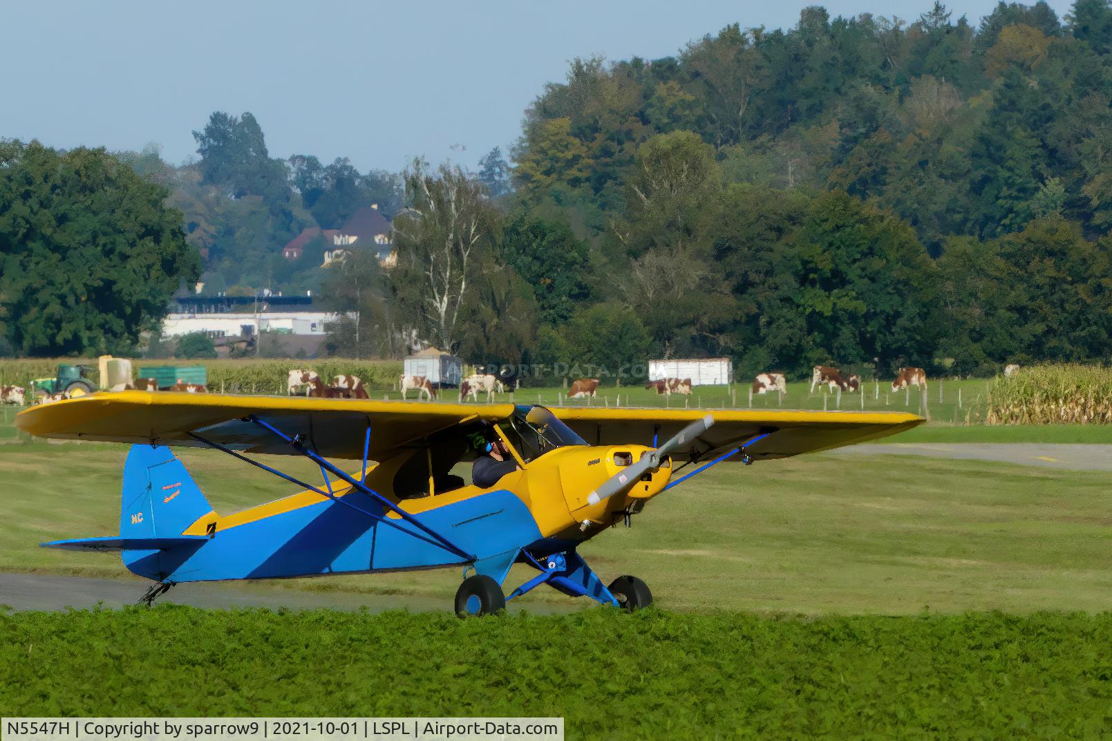 N5547H, 1946 Piper PA-11 Cub Special C/N 11-1050, A rare guest at Langenthal-Bleienbach.