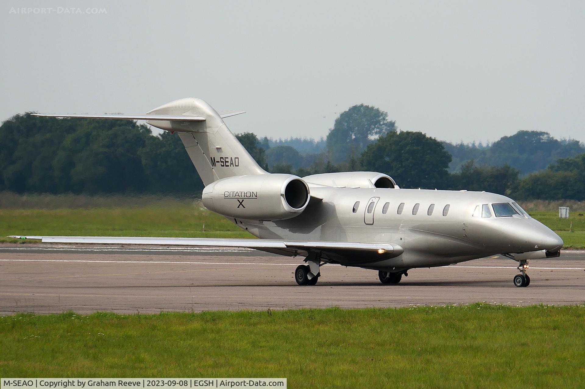 M-SEAO, 2004 Cessna 750 Citation X Citation X C/N 750-0232, Departing from Norwich.